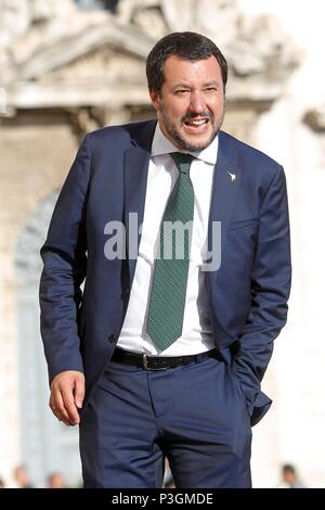 Interior Minister and Vice-President of the Council Matteo Salvini, Rome, Italy, June 01 , 2018    Photo © Remo Casilli/Sintesi/Alamy Stock Photo Stock Photo