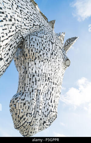 Head of one of the Kelpies sculptures in Helix Park, Falkirk Stock Photo