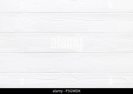 White wood texture of pine plank table. Trendy pastel background. Soft light, new clean painted surface. Stock Photo