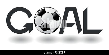 Goal typography for football soccer concept letter. Typography, font, type vector-vector illustration. Stock Vector