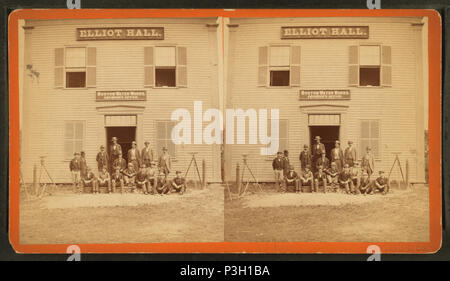 . View of engineers outside of their office.  Coverage: 1876?-1878?. Source Imprint: 1876?-1878?. Digital item published 3-9-2006; updated 2-13-2009. 360 View of engineers outside of their office, from Robert N. Dennis collection of stereoscopic views 2 Stock Photo