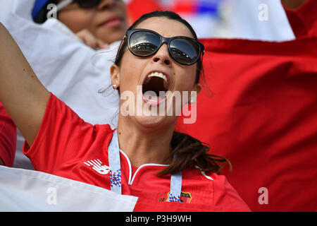 Sochi, Russland. 18th June, 2018. female fan, football fan from Panama woman, female. Belgium (BEL) - Panama (PAN) 3-0, Preliminary Round, Group G, Game 13, on 18.06.2018 in SOCHI, Fisht Olymipic Stadium. Football World Cup 2018 in Russia from 14.06. - 15.07.2018. | usage worldwide Credit: dpa/Alamy Live News Stock Photo
