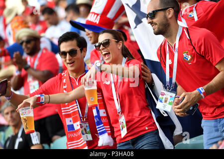 Sochi, Russland. 18th June, 2018. Fans, Soccer Fans Panama, Belgium (BEL) - Panama (PAN) 3-0, Preliminary Round, Group G, Match 13, 06/18/2018 in SOCHI, Fisht Olymipic Stadium. Football World Cup 2018 in Russia from 14.06. - 15.07.2018. | usage worldwide Credit: dpa/Alamy Live News Stock Photo
