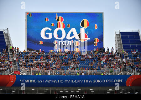Sochi, Russland. 18th June, 2018. GOAL, TOR appears on the video wall. Belgium (BEL) - Panama (PAN) 3-0, Preliminary Round, Group G, Game 13, on 18.06.2018 in SOCHI, Fisht Olymipic Stadium. Football World Cup 2018 in Russia from 14.06. - 15.07.2018. | usage worldwide Credit: dpa/Alamy Live News Stock Photo