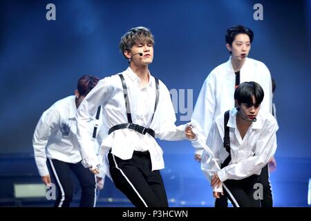 Seoul, Korea. 18th June, 2018. Wanna One record Arirang¡¯s music show Simply K-Pop in Seoul, Korea on 18th June, 2018.(China and Korea Rights Out) Credit: TopPhoto/Alamy Live News Stock Photo