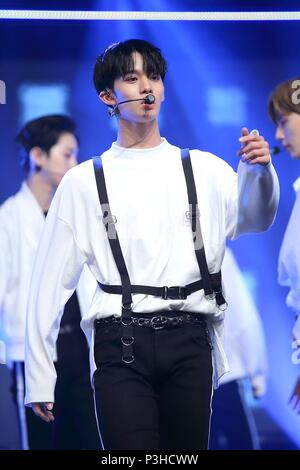 Seoul, Korea. 18th June, 2018. Wanna One record Arirang¡¯s music show Simply K-Pop in Seoul, Korea on 18th June, 2018.(China and Korea Rights Out) Credit: TopPhoto/Alamy Live News Stock Photo