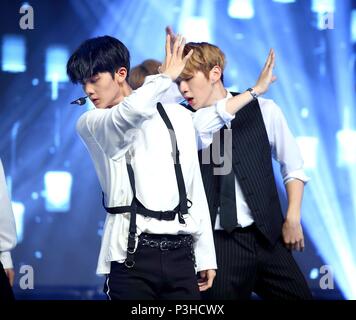 Seoul, Korea. 18th June, 2018. Wanna One record Arirang¡¯s music show Simply K-Pop in Seoul, Korea on 18th June, 2018.(China and Korea Rights Out) Credit: TopPhoto/Alamy Live News Stock Photo