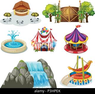 A Set of Fun Fair illustration Stock Vector