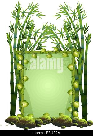 A Natural Bamboo Wooden Frame illustration Stock Vector