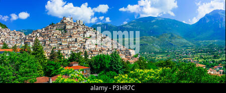 Beautiful Morano Calabro village,panoramic view,Calabria,Italy. Stock Photo