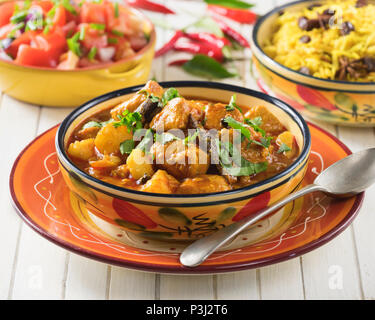 Cape Malay chicken curry. South Africa Food Stock Photo