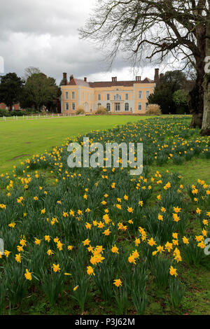 Spring view of Hintlesham Hall, Hintlesham village, Suffolk, England, UK Stock Photo