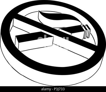 Vector Artistic Drawing Illustration of No Smoking Symbol or Sign Stock Vector