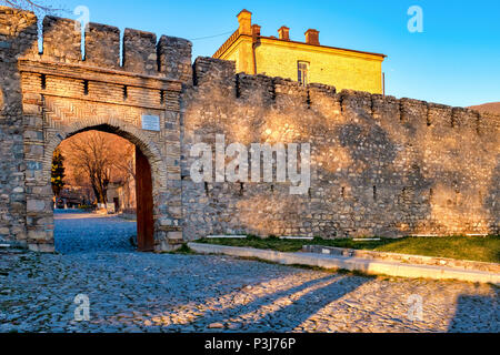 Entrance to the Shaki fortress, Shaki, Azerbaijan Stock Photo