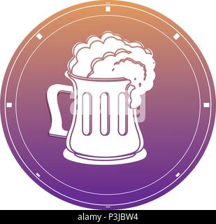 coin with beer mug icon over white background, vector illustration ...