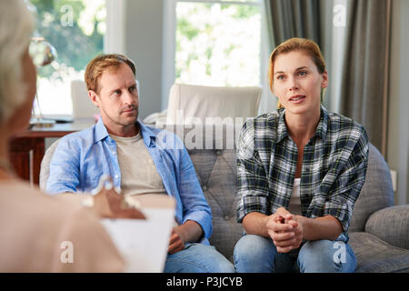Young couple having marriage counselling Stock Photo