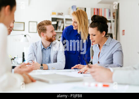 Succeful business partners brainstormin Stock Photo