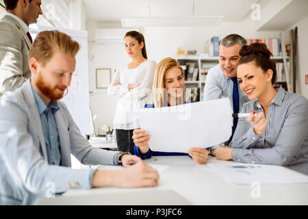 Succeful business partners brainstormin Stock Photo