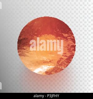 Stock vector illustration shiny, sparkly copper leaf circle. Metal foil texture Isolated on a transparent background. EPS 10 Stock Vector