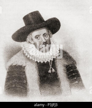 Edward 'Ned' Alleyn, 1566 – 1626.  English actor who was a major figure of the Elizabethan theatre and founder of Dulwich College and Alleyn's School.  From Shakespeare The Player, published 1916 Stock Photo