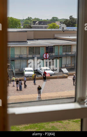 Memphis, Tennessee - The National Civil Rights Museum at the Lorraine Motel, where Martin Luther King, Jr. was assassinated in 1968. The spot outside  Stock Photo