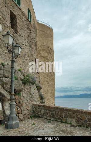 old wall in the village of castelsardo on the italian island of sardinia or sardegna Stock Photo