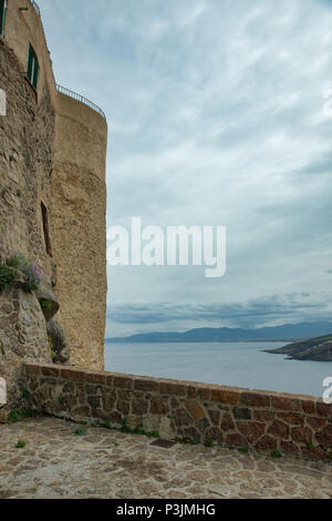 old wall in the village of castelsardo on the italian island of sardinia or sardegna Stock Photo