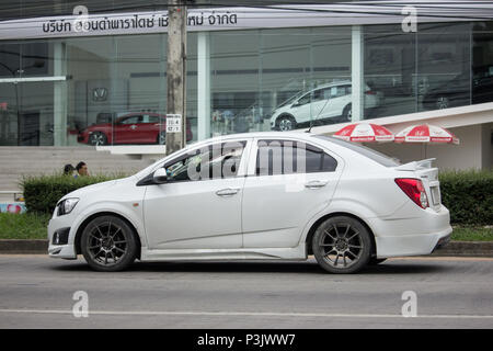 CHIANG MAI, THAILAND - JUNE 17 2018: Private car, Chevrolet sonic. Photo at road no.121 about 8 km from downtown Chiangmai, thailand. Stock Photo