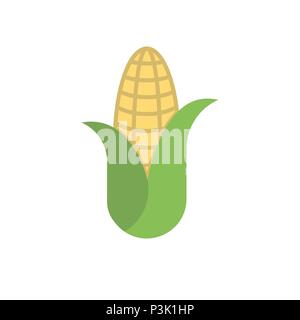 Corn Flat Vector Icon. Isolated on White Background. Trendy Flat Style. Stock Vector