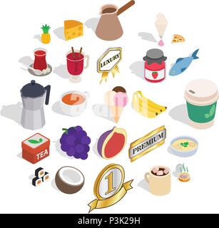Inebriety icons set, isometric style Stock Vector
