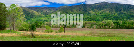 A beautiful Smoky Mountain Springtime panorama. Stock Photo