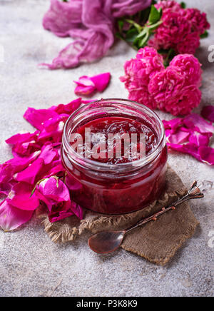 Homemade jam of rose petals  Stock Photo
