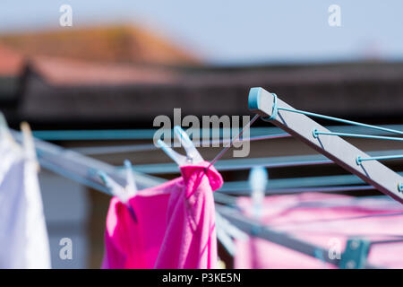 Close up of a rotary washing line Stock Photo