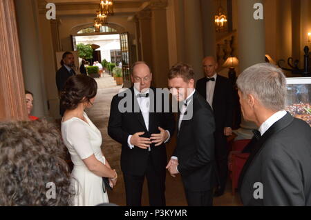 fuerst Albert monaco ministerpraesident  Kretschmer anett hofmann dresden saxony germany taurus award 2018 Photo Matthias Wehnert Stock Photo