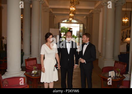 fuerst Albert monaco ministerpraesident  Kretschmer anett hofmann dresden saxony germany taurus award 2018 Photo Matthias Wehnert Stock Photo