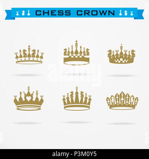 Vector collection of creative king and queen crowns symbols or logo ...