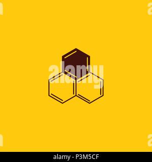 Vector honey comb and beekeeping logo design. Bees wax logotype from chemical formulas in honeycomb shape Stock Vector