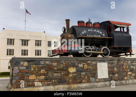 Alaska Railroad Station, Anchorage, Alaska, Friday, May 18, 2018. Stock Photo