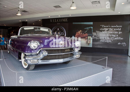 A purple 1956 Eldorado Cadillac owned by Elvis Presley at the Graceland museum, Memphis, Tennessee. Stock Photo