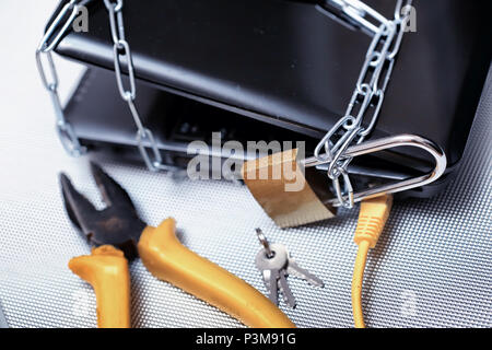 World Day without internet items of computer equipment Stock Photo