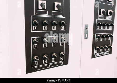 Electro panel with toggle switches Stock Photo