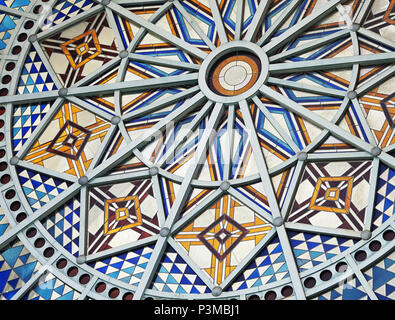 London,UK - 19 June 2018: Closeup of The Rose Window, Alexandra Palace Stock Photo