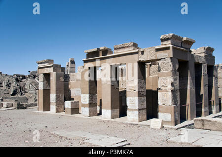 The Temple of Satet, dedicated to the goddess of the Nile inundation, Satet, on Elephantine Island at Aswan, Egypt. Stock Photo