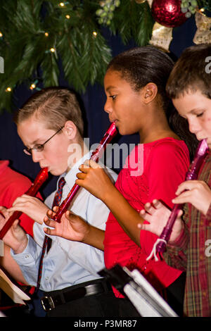 Tween years 9-10-11 year old children perform concert for parents and classmates in school  © Myrleen Pearson....Ferguson Cate Stock Photo