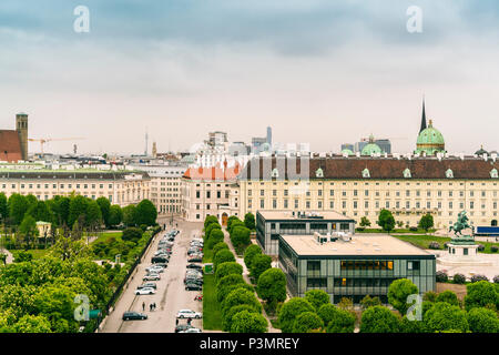 Volksgarten with Hofburg and Heldenplatz on right, Vienna, Austria Stock Photo