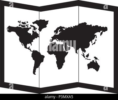 folded world map destination travel Stock Vector Image & Art - Alamy