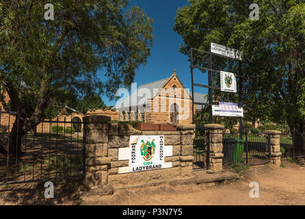 LADYBRAND, SOUTH AFRICA - MARCH 12, 2018: The historic high school in Ladybrand, a town in the eastern Free State Province near the border with Lesoth Stock Photo