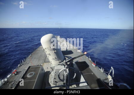 The close-in weapons system (CWIS) fired from the deck of the Stock ...