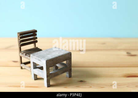 Old school desk and chair Stock Photo
