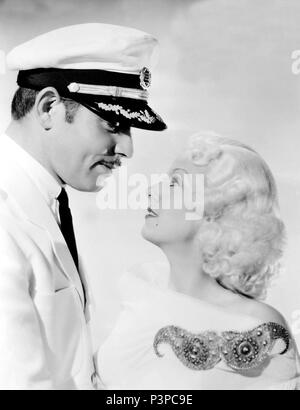 Original Film Title: CHINA SEAS.  English Title: CHINA SEAS.  Film Director: TAY GARNETT.  Year: 1935.  Stars: CLARK GABLE; JEAN HARLOW. Credit: M.G.M / Album Stock Photo